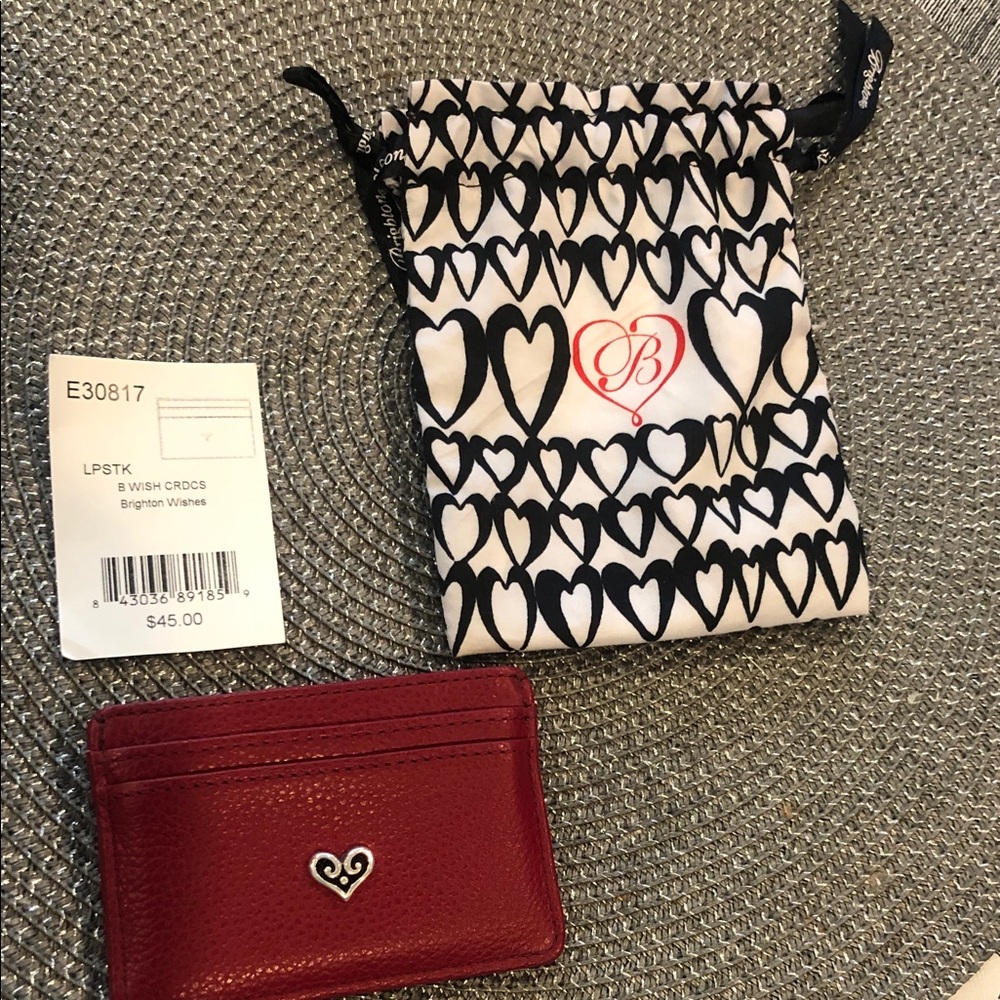 Brighton Lipstick Red Card Holder with Heart Motif